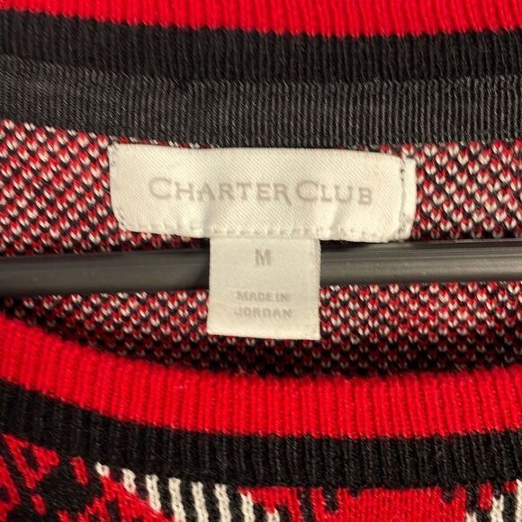 Charter Club Christmas Plaid Pullover Sweater woman’s Medium - Picture 2 of 5